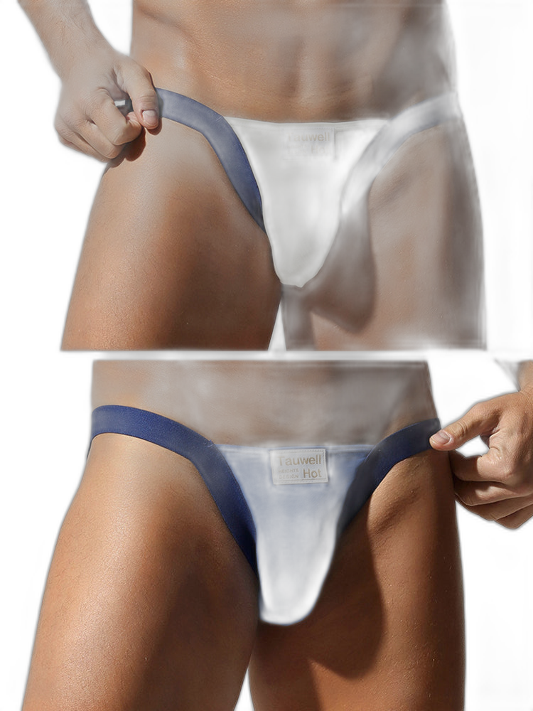 2 Pack Men's Ultra-Soft Cotton Low-Rise Sexy Anti-Chafing Stretch Jockstrap
