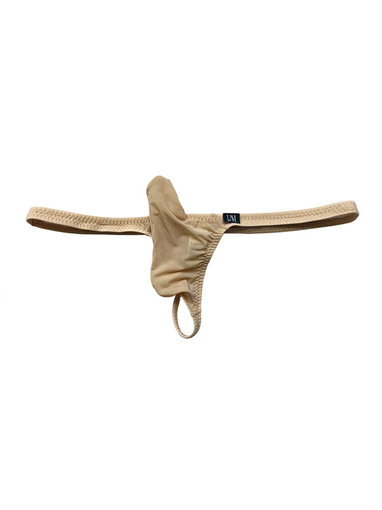 Men's Sexy Upward-Curving Design Ice Silk Thong