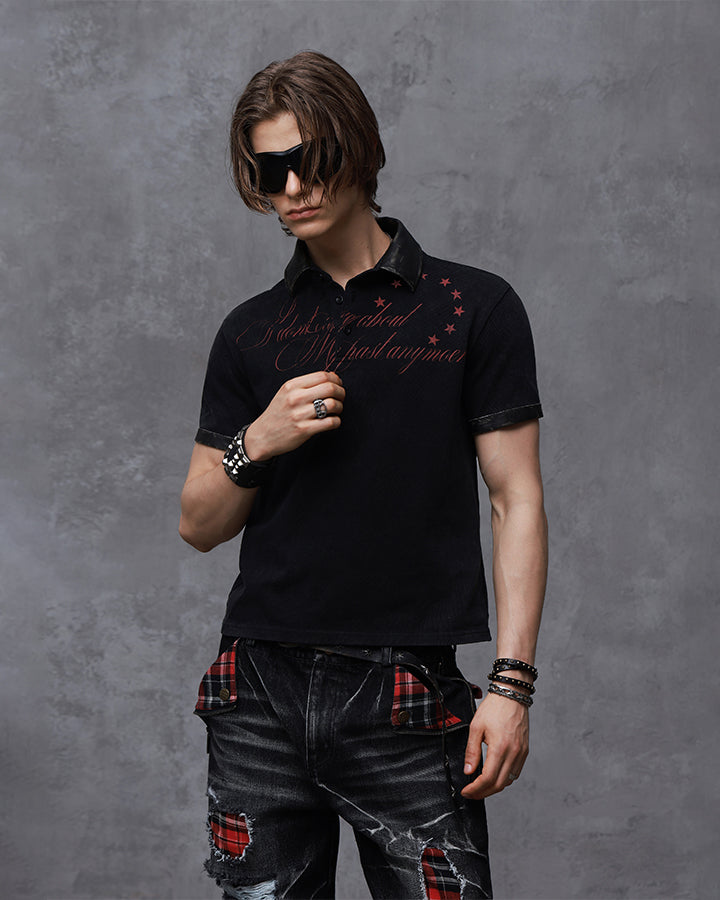 KIIKIO Vintage Plaid Patch Distressed Flared Jeans