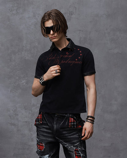 KIIKIO Vintage Plaid Patch Distressed Flared Jeans