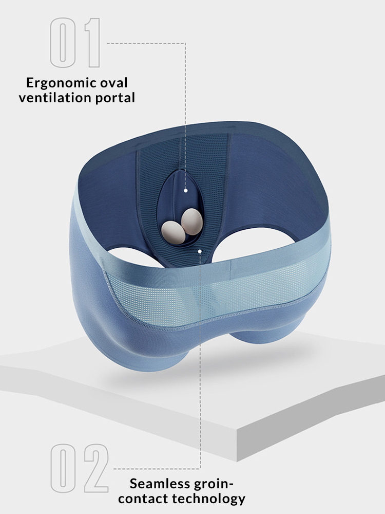 3 Pack Separation Design Support Pouch Boxer Briefs