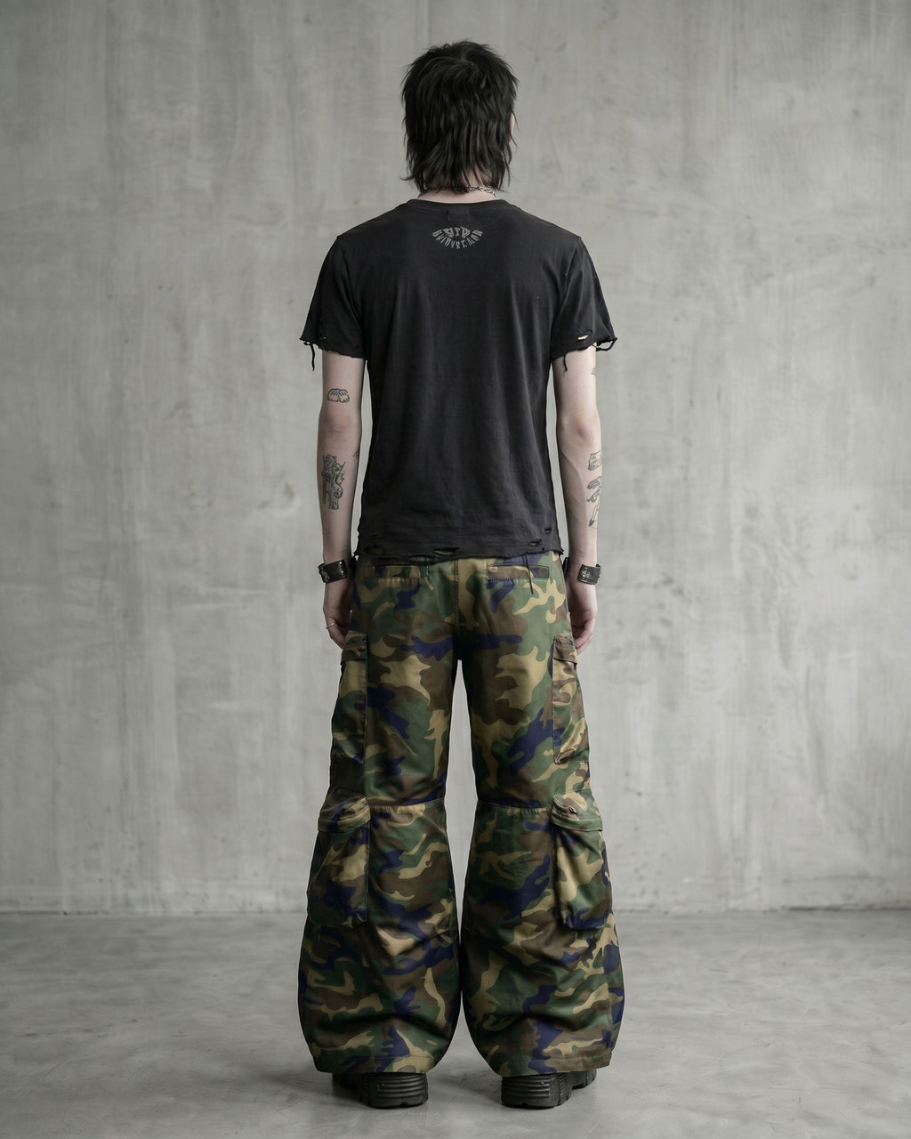 KIIKIO-New Y2K Camo Multi-Pocket Wide Leg Cargo Pants