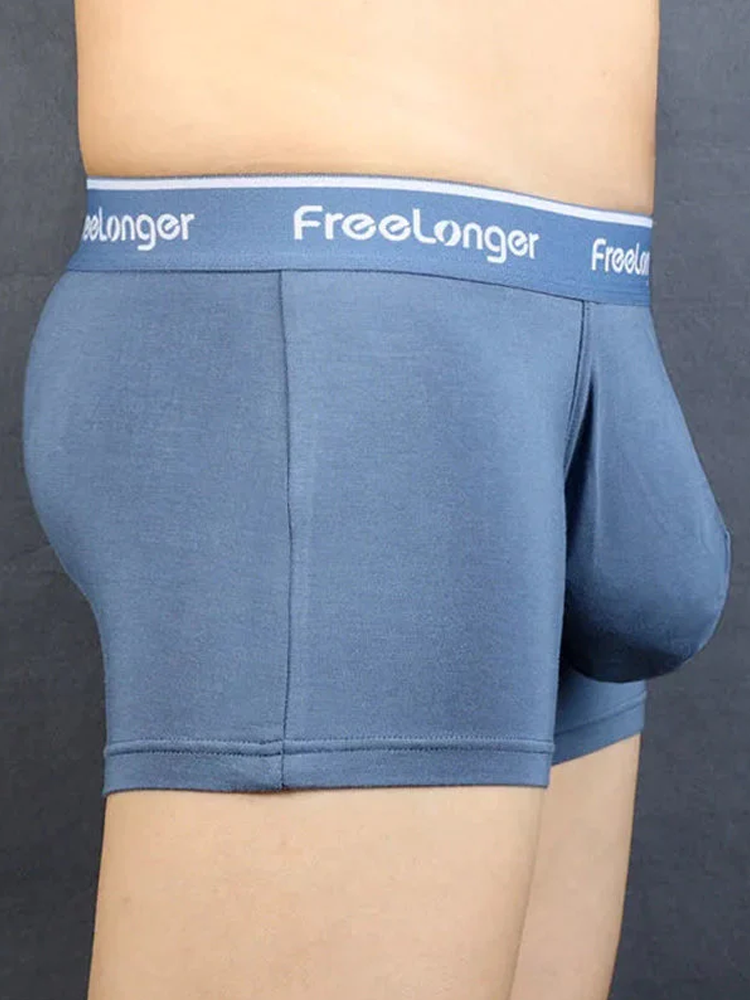 FreeLonger Men's Comfy Separate Big Pouch Trunks