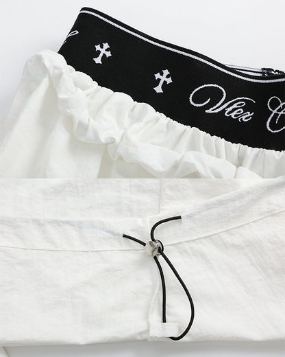 KIIKIO Retro Cross-Waistband Parachute Pants