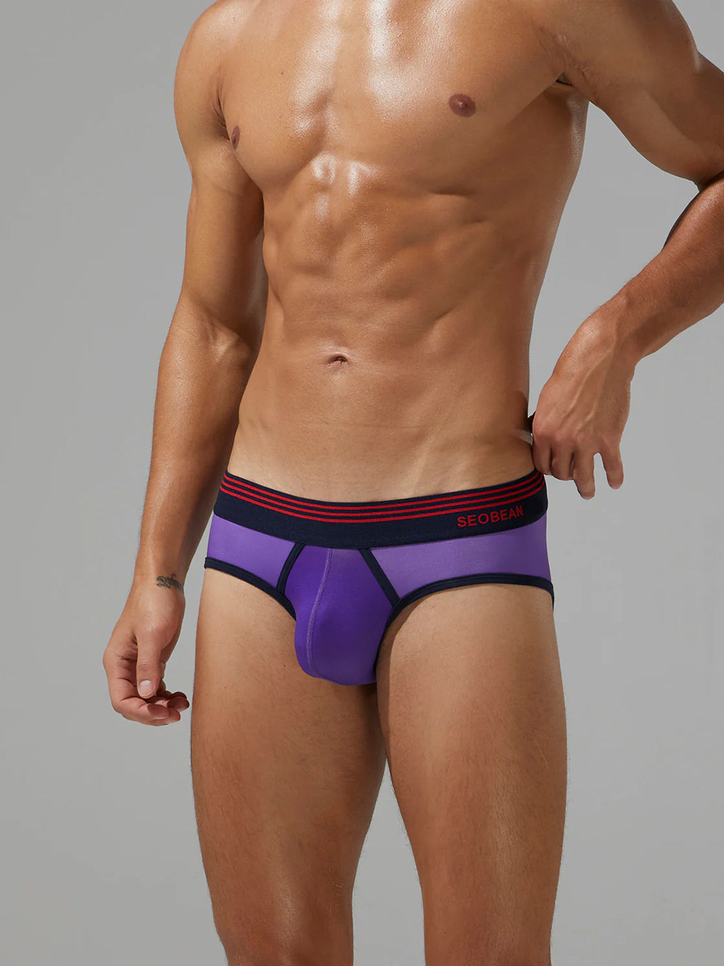 Men’s Spliced Lines Briefs in Ombre