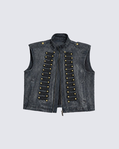 New Napoleon Denim Vest Jacket