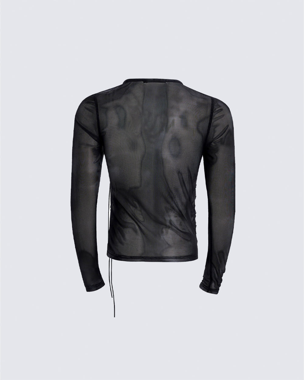 Subculture Gothic Lace-Up Sheer Mesh Long Sleeve Top New