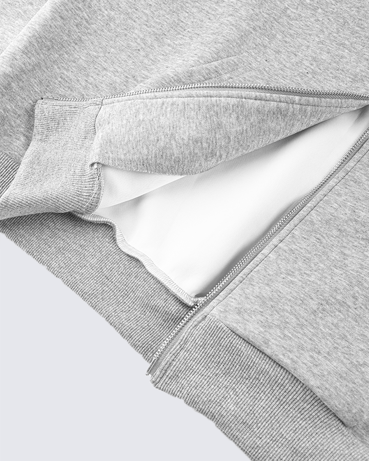 Plaid-Lined Dual-Wear Zip Hoodie