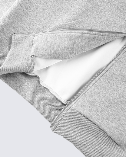 Plaid-Lined Dual-Wear Zip Hoodie
