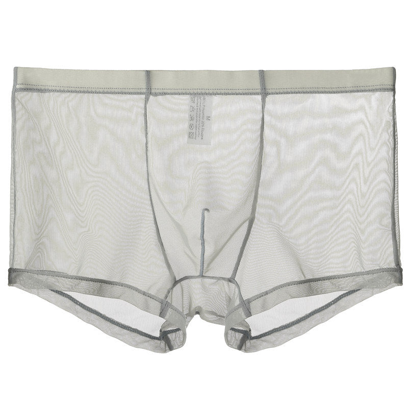 Mid Waist Mesh Sexy Pouch Bag Boxers