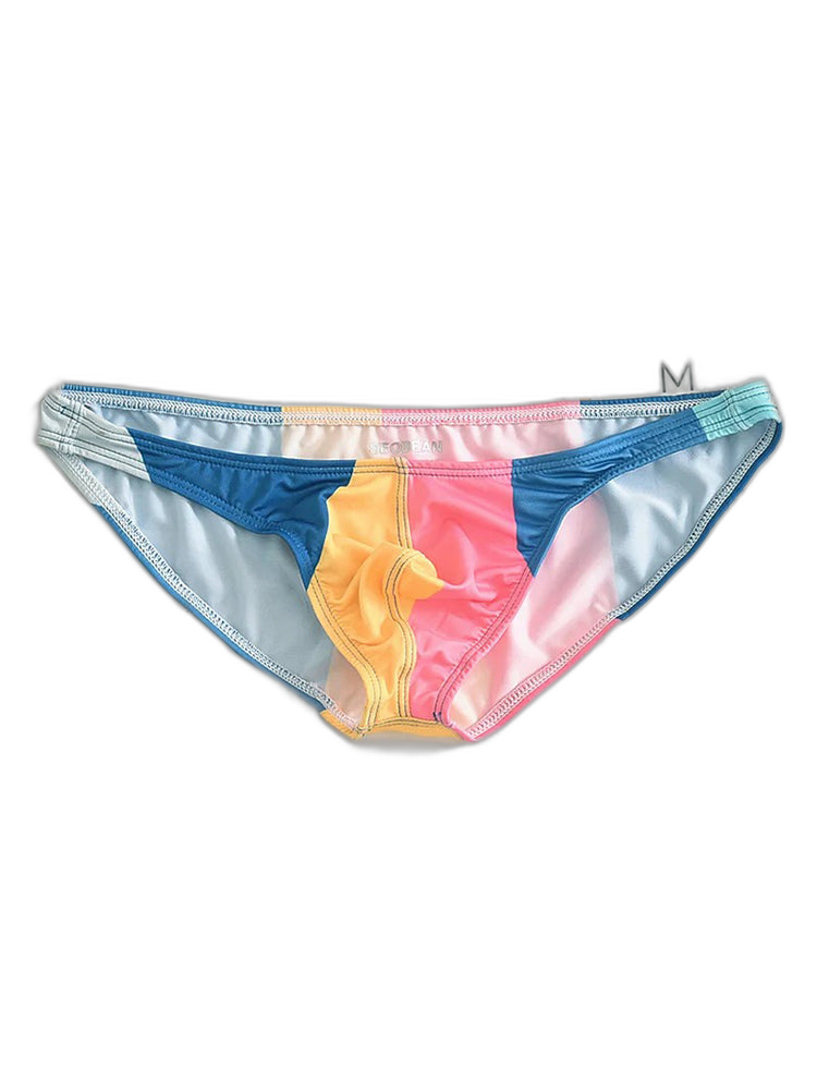 2 Pack Men's Low-Rise Color-Blocking Bikini