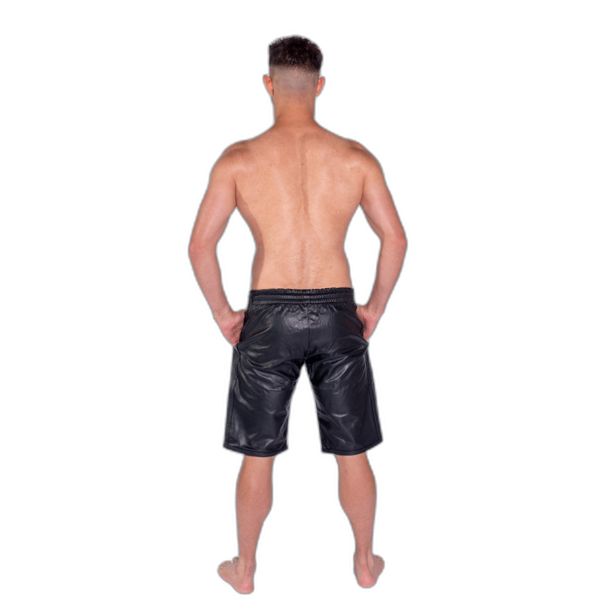 Prowler RED Leather Long Sports Shorts Black
