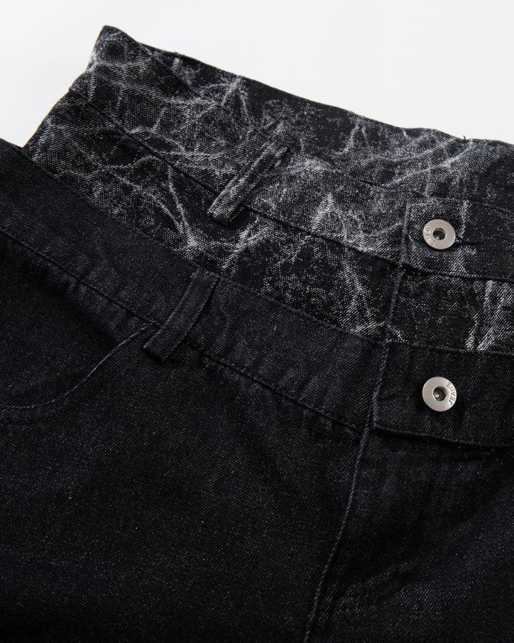 KIIKIO High-Street Retro Textured Wide-Leg Jeans