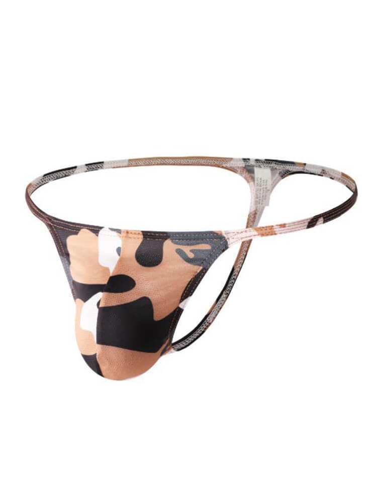 Men's Sexy Camouflage Thin-Strap Low-Rise Thong