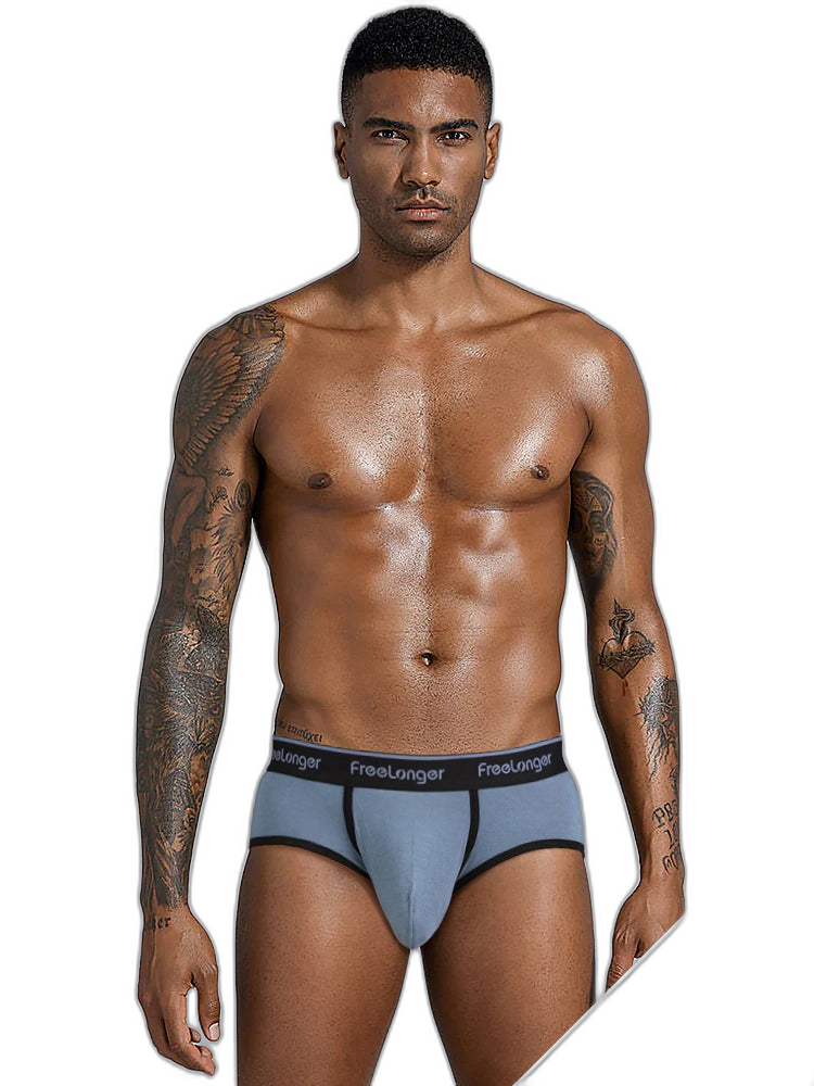 FreeLonger Men's Microfiber Covered Silky Touch Briefs