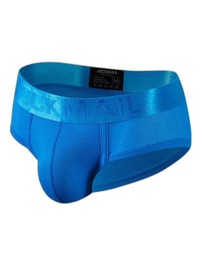 Men's Solid Color Mesh Breathable Sports Fitness Briefs