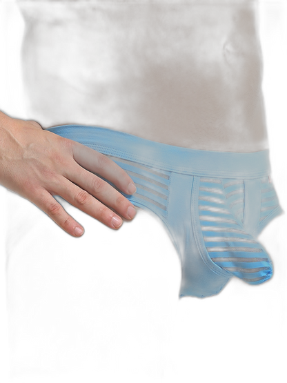 Men’s Sexy Striped Hollow Jockstrap With Separate Pouch
