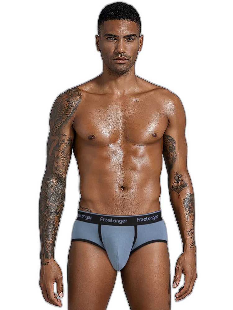 FreeLonger Men's Microfiber Covered Silky Touch Briefs