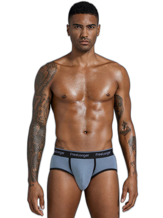 FreeLonger Men's Microfiber Covered Silky Touch Briefs