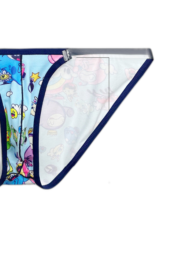 2 Pack Men's Trendy Printed Cartoon Comfortable and Breathable Bikini