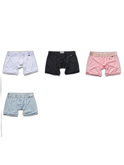 2 Pack Men's Trendy Breathable Ice Silk Boxer Briefs