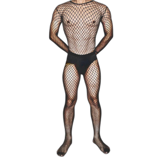 Mesh Charm Suspender One Piece Stockings