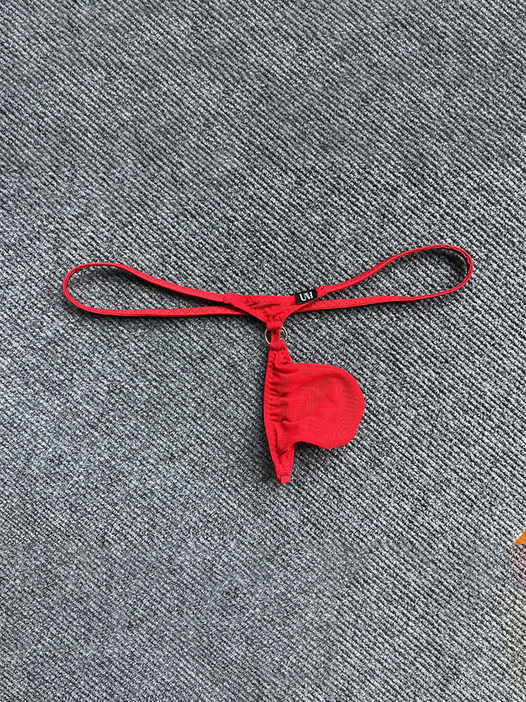 Men's Ice Silk Mesh Transparent Low Rise Thong 