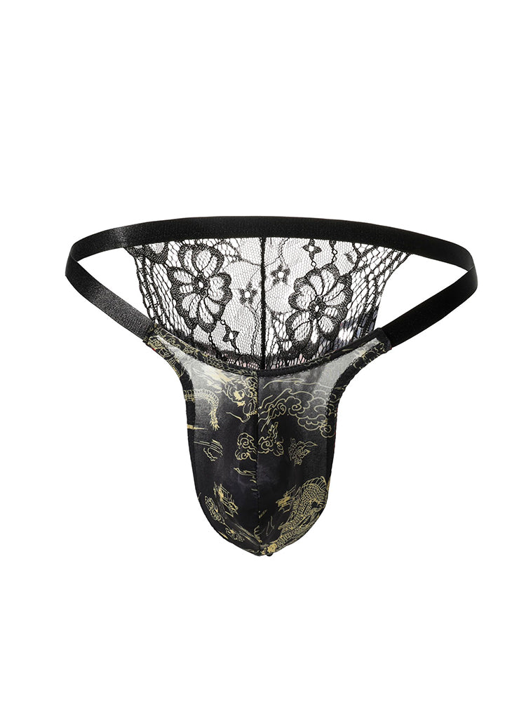 Men's See-through Mesh Lace Sexy Thong