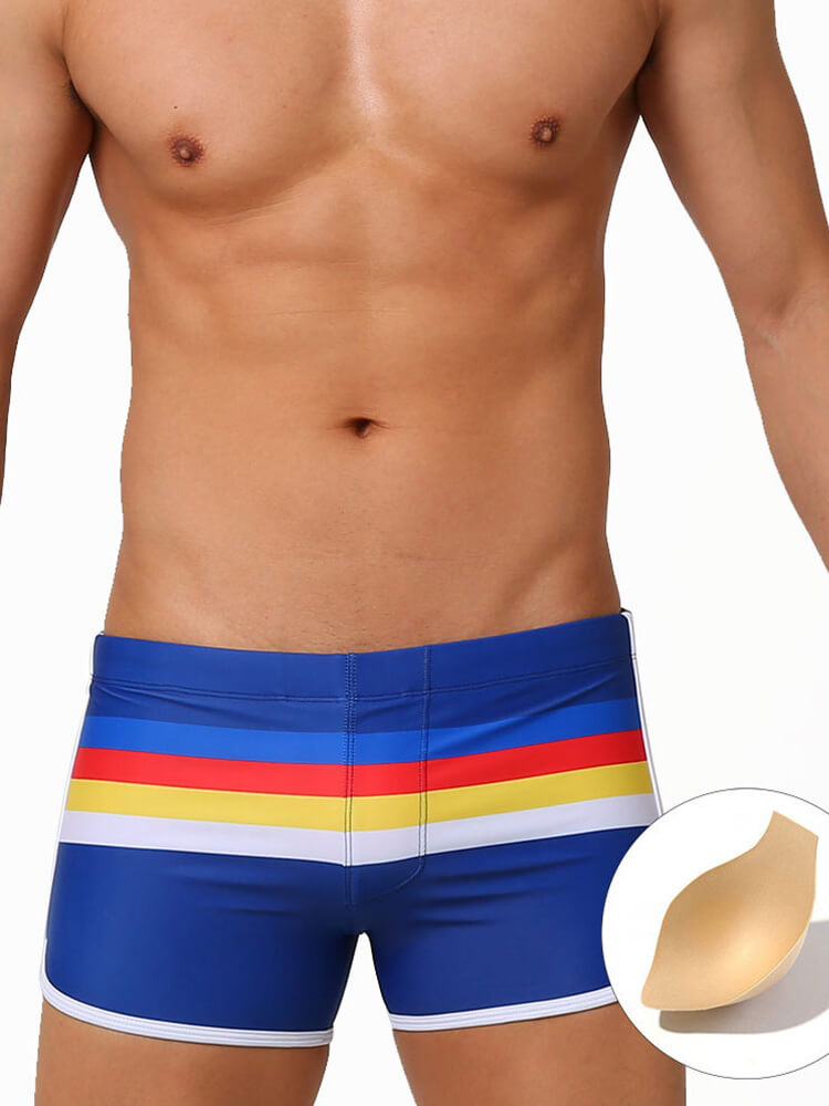 Sexy Striped Swim Trunks