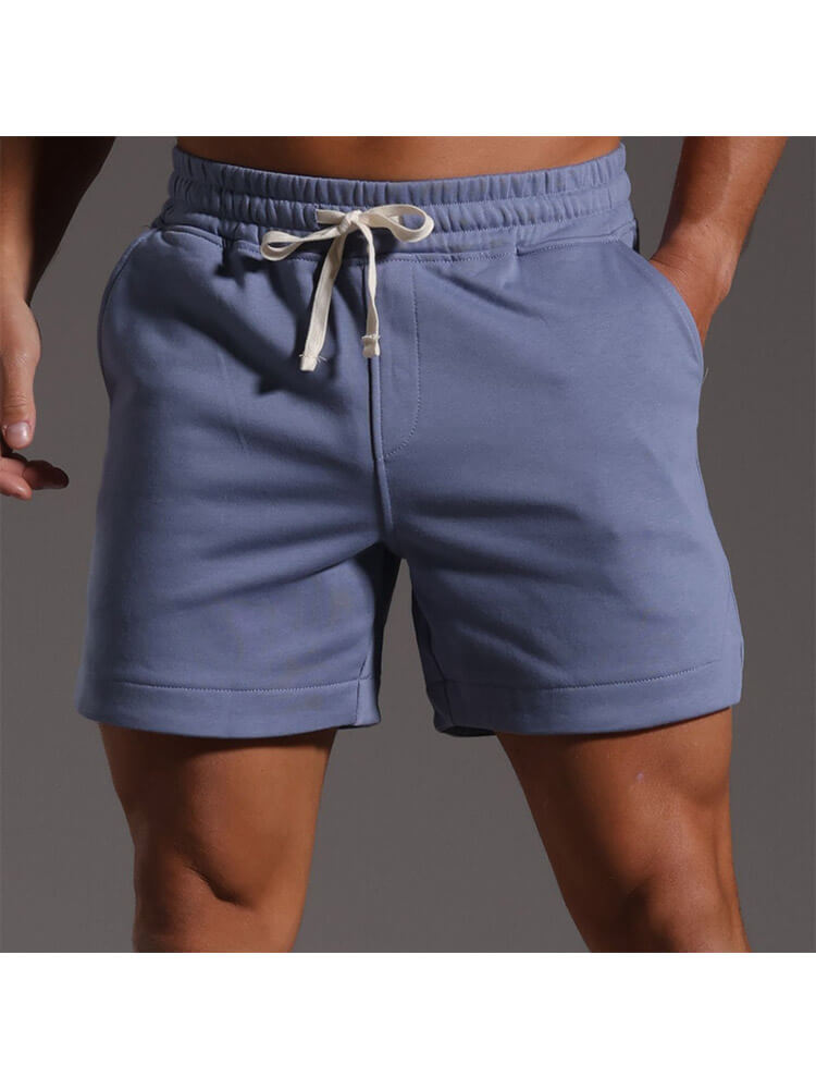 Men's Casual Fitness Running Solid Color Slits Shorts
