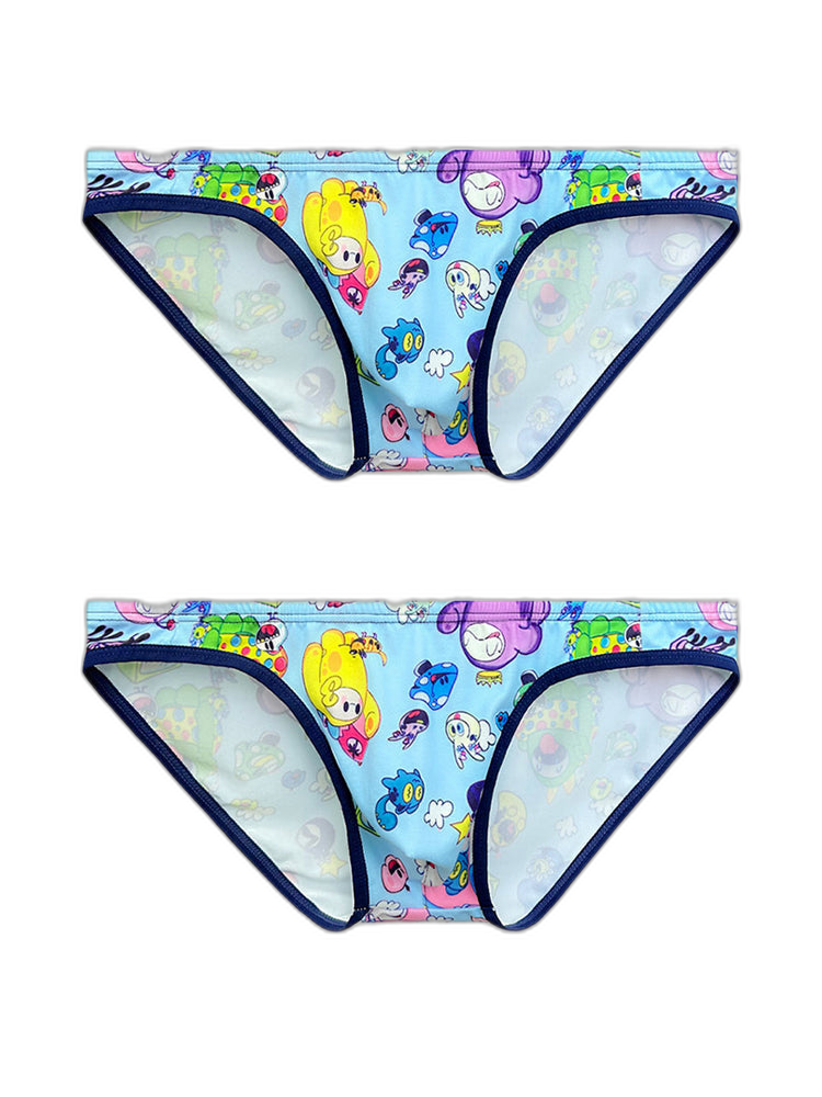 2-pack Men's Breathable Sports Cartoon Print Bikini