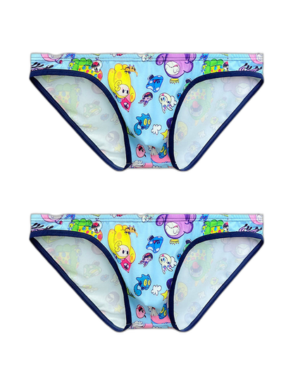 2-pack Men's Breathable Sports Cartoon Print Bikini
