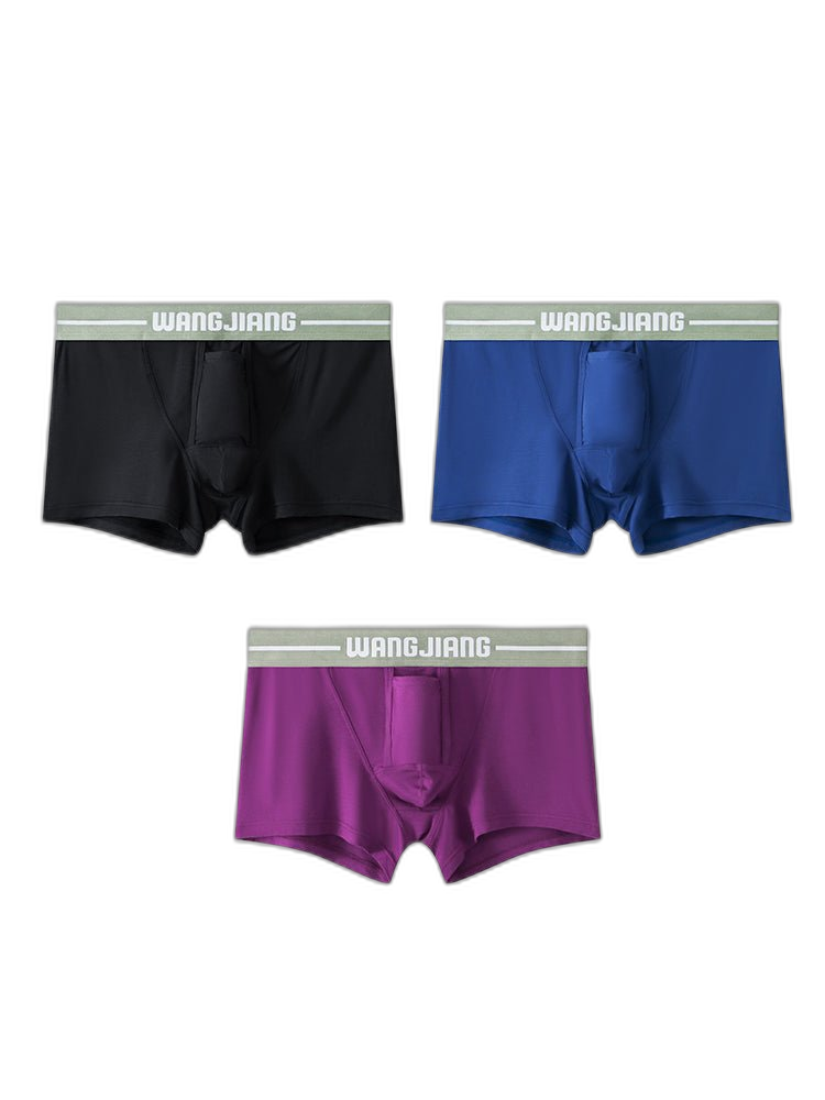 3 Pack Men’s Breathable Trunks with Front Pouch