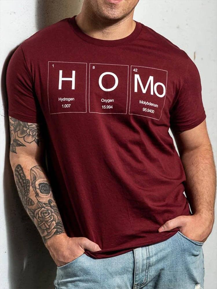 Men's Casual Homo Pride Print T-Shirt