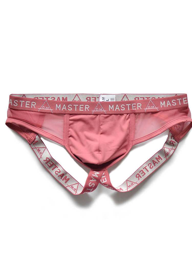 D.M Men's Letters Pattern Low-Rise Jockstrap