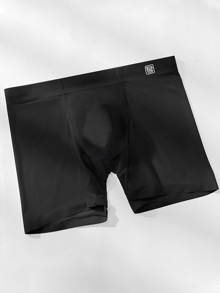 Men's Sexy Sheer Anti-Chafe Thin Ice Silk Boxer Briefs