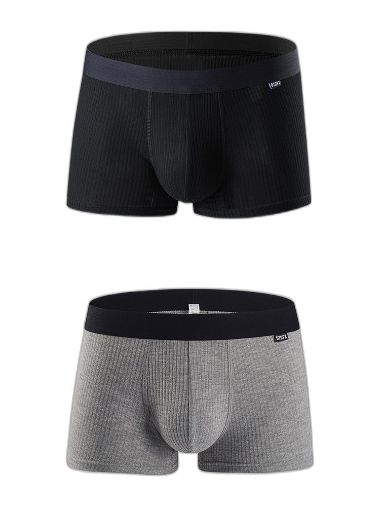 Men's Breathable Threaded Fabric U Convex Trunks