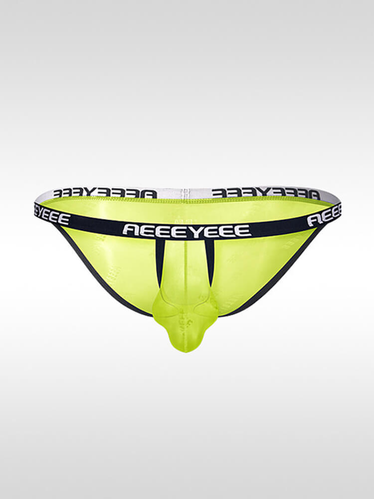 Men's Sexy High-Cut Low-Rise Transparent Briefs