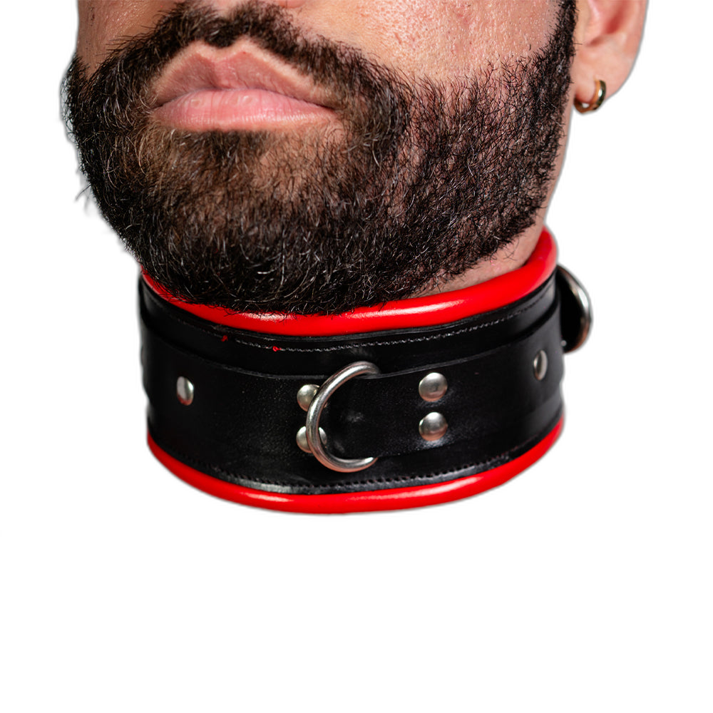 ruff GEAR Leather Padded Neck Collar Red