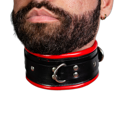 ruff GEAR Leather Padded Neck Collar Red