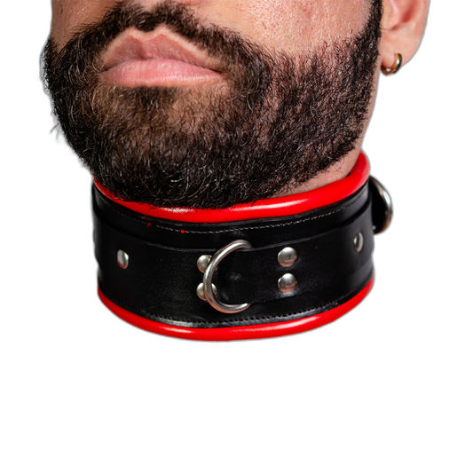 ruff GEAR Leather Padded Neck Collar Red