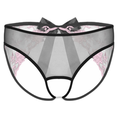 Open Crotch Embroidered Mens Lace Briefs