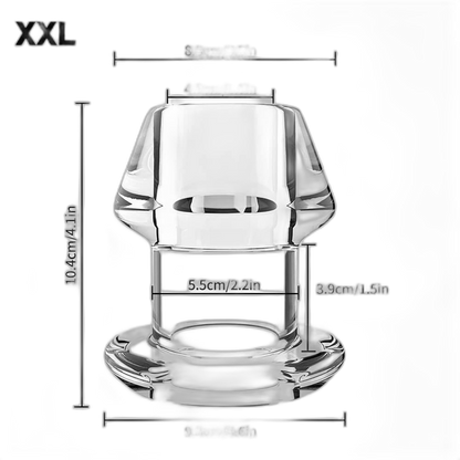 Crystal -  Clear Hollow Butt Plug - 5 Sizes