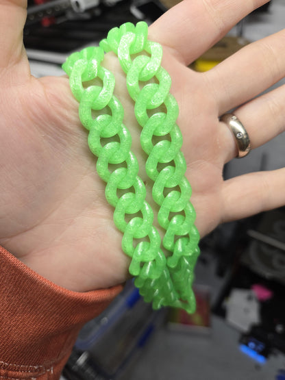 Stretchy 3D Printed Cuban Chain Loop Necklace – Colorful, Customizable, Durable & Stylish