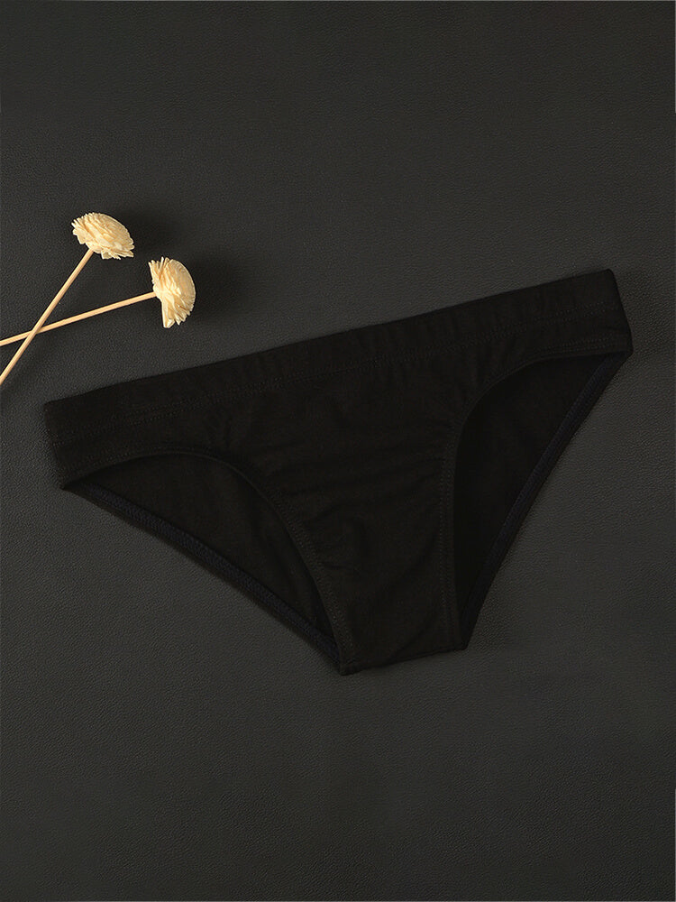 Men's Low-Rise Non-Pouch Tight Solid Color Briefs