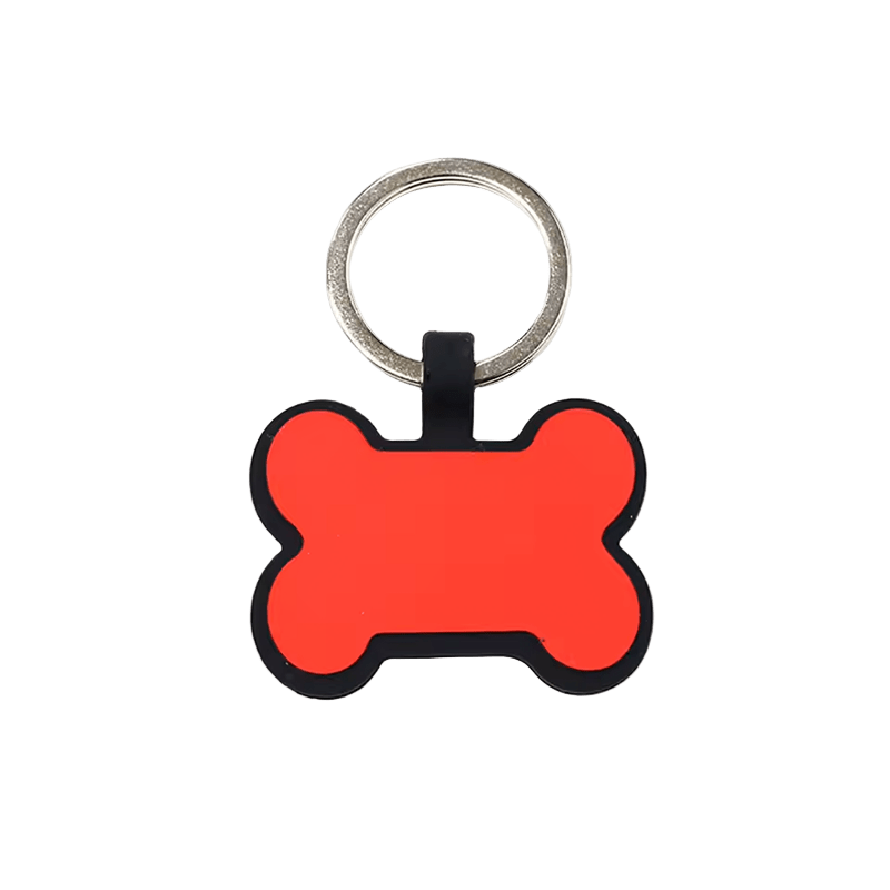 Custom Engraved Silicone Tag Red