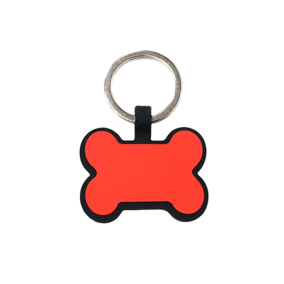 Custom Engraved Silicone Tag Red