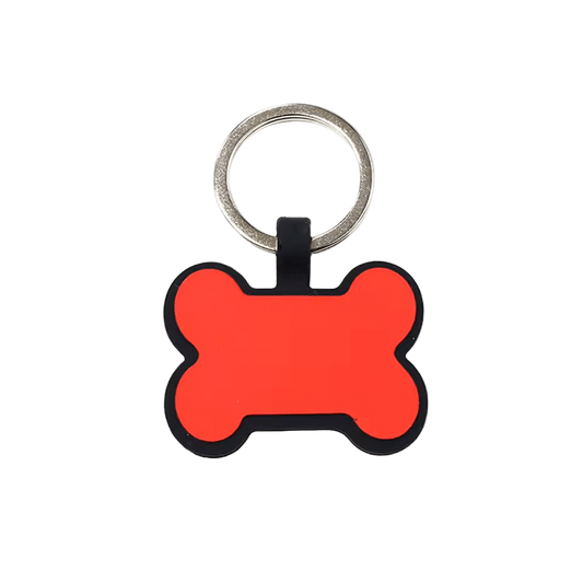 Custom Engraved Silicone Tag Red