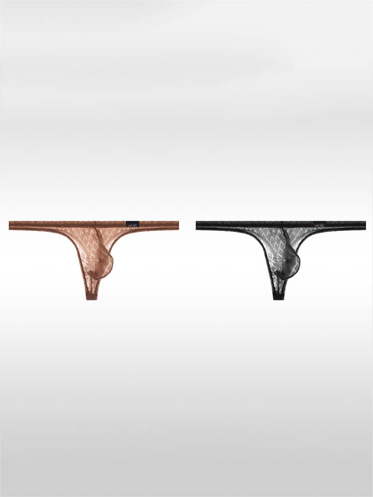Men's Ultra-Thin U-Convex Pouch See-Through Thong