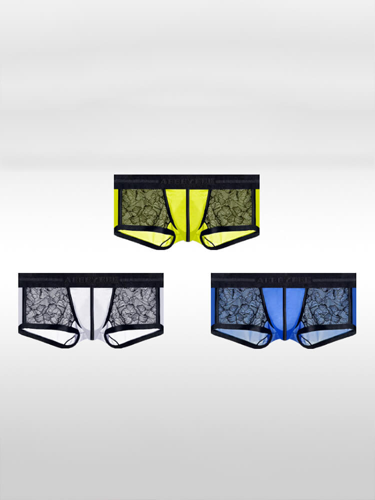 Men's Ice Silk Lace Sexy Sheer Ultra-Thin Trunks